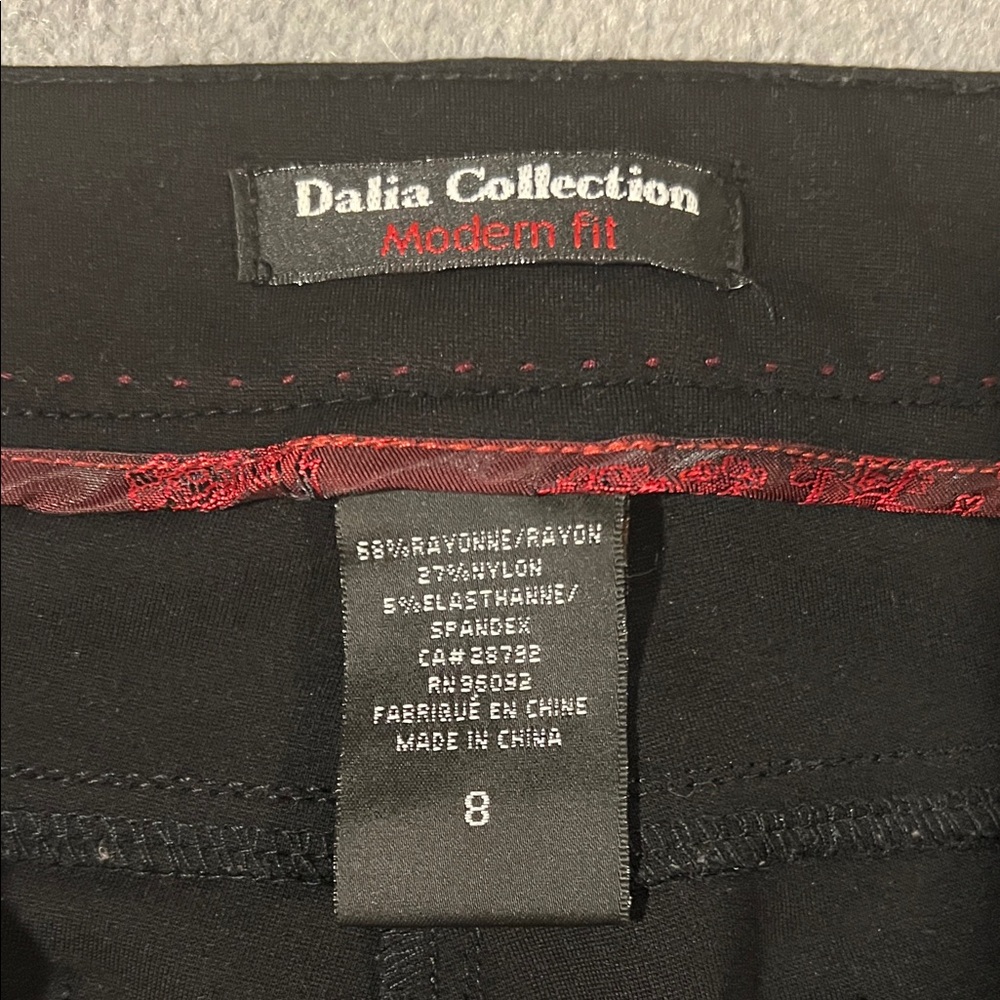 Black Skinny Trouser Pants with Gold Accents - Picture 3 of 7
